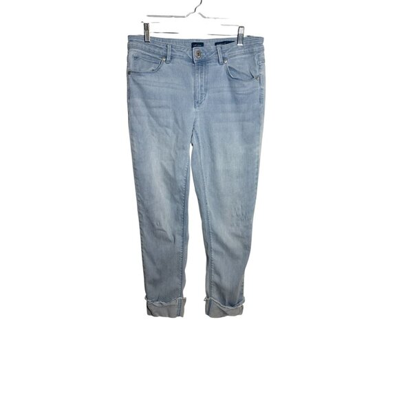 J.Jill Womens Light Wash Denim Roll Cuff Jeans Authentic Fit Size 8 - Picture 1 of 5